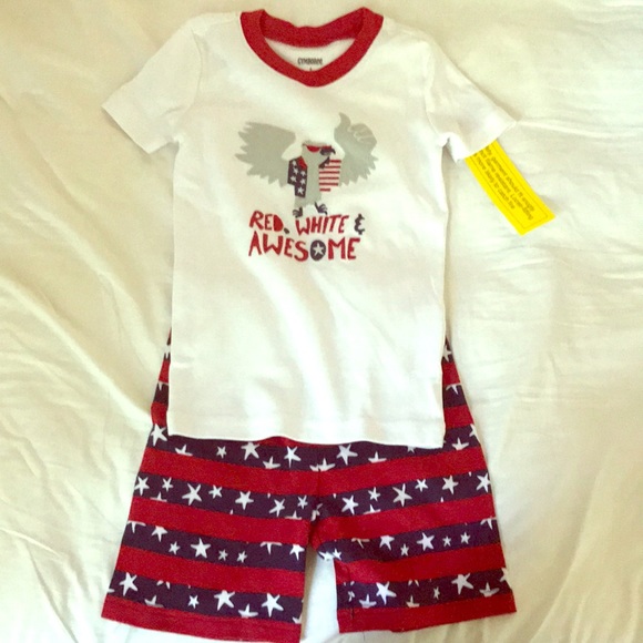 NWT Gymboree July 4th Girls Gymmies Shortie Pajamas Set cotton Sz 7